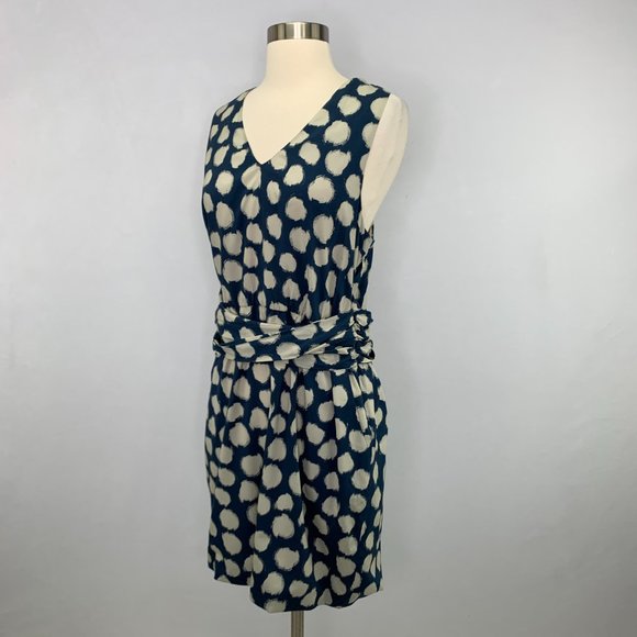 Theory Ruchia Ikat Dot Sleeveless Silk Mini Dress Silk Blend - Picture 4 of 12